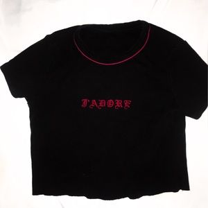 Brandy Melville “j’adore” crop tee